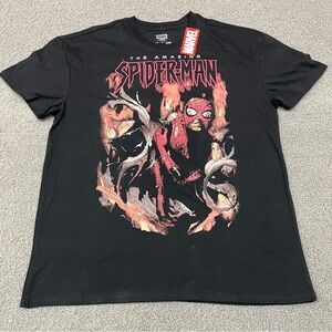 Marvel The Amazing Spider-Man Mens XL Graphic T Shirt Black Web Slinger NWT